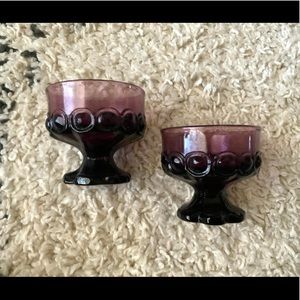 ✨SOLD✨Tiffin Glass Franciscan Plum Madeira Dessert Dishs